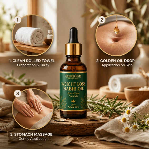 Shuddhiveda Ayurvedic Nabhi Oil For Weight Management ✅ With FREE 30 Page Healthy Lifestyle Guide eBook