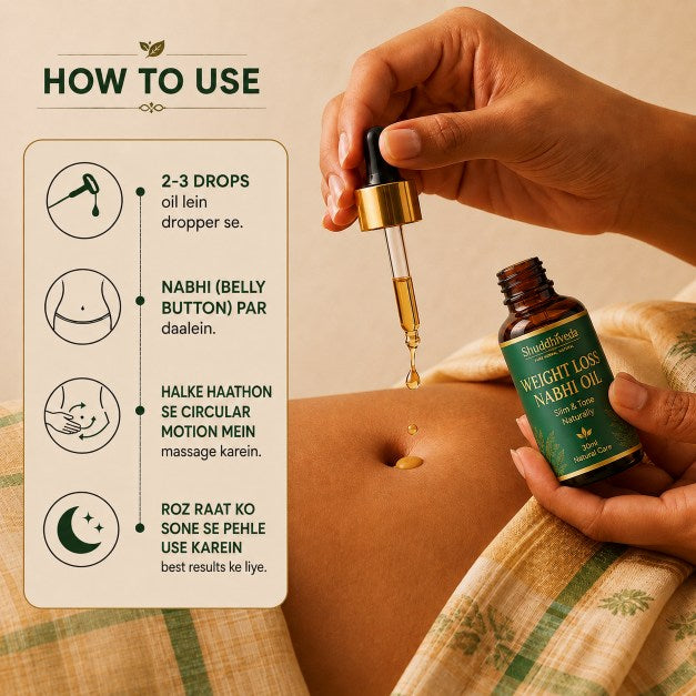 Shuddhiveda Ayurvedic Nabhi Oil For Weight Management ✅ With FREE 30 Page Healthy Lifestyle Guide eBook